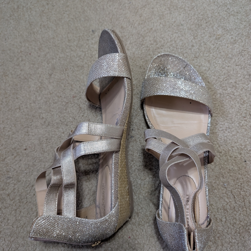 Reaction Kenneth Cole Glittering Silver Sandals